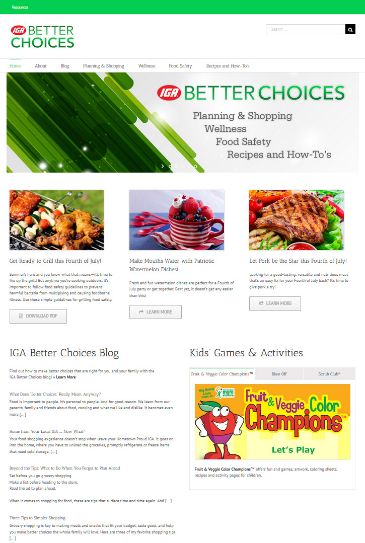 IGA Better Choices website